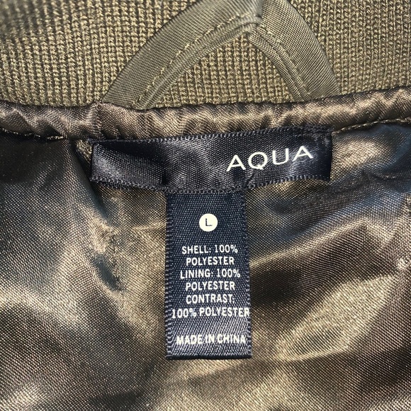 Aqua Green Quilted Bomber Jacket - Picture 2 of 3